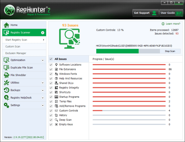 Escanee su Registro de Windows